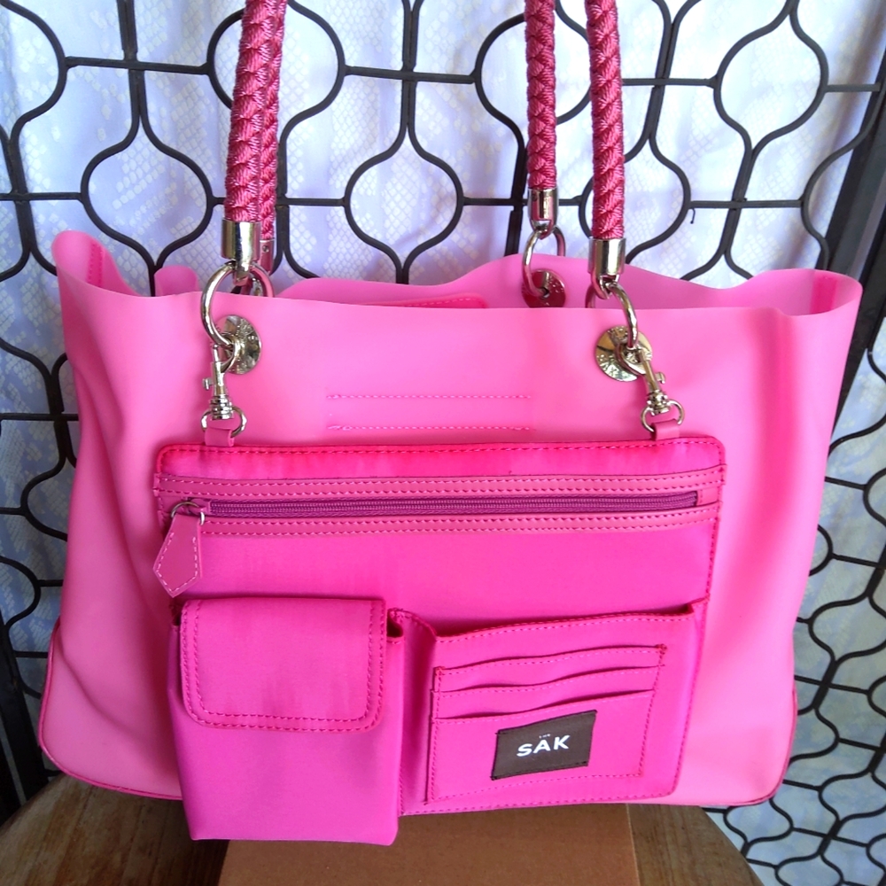 SAK Hot pink poly tote NWOT